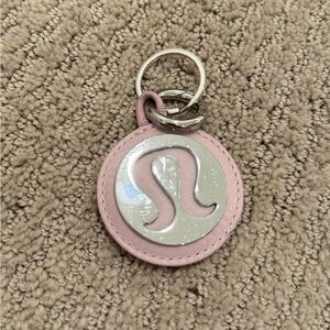Lululemon Athletica Pink and Silver Keychain